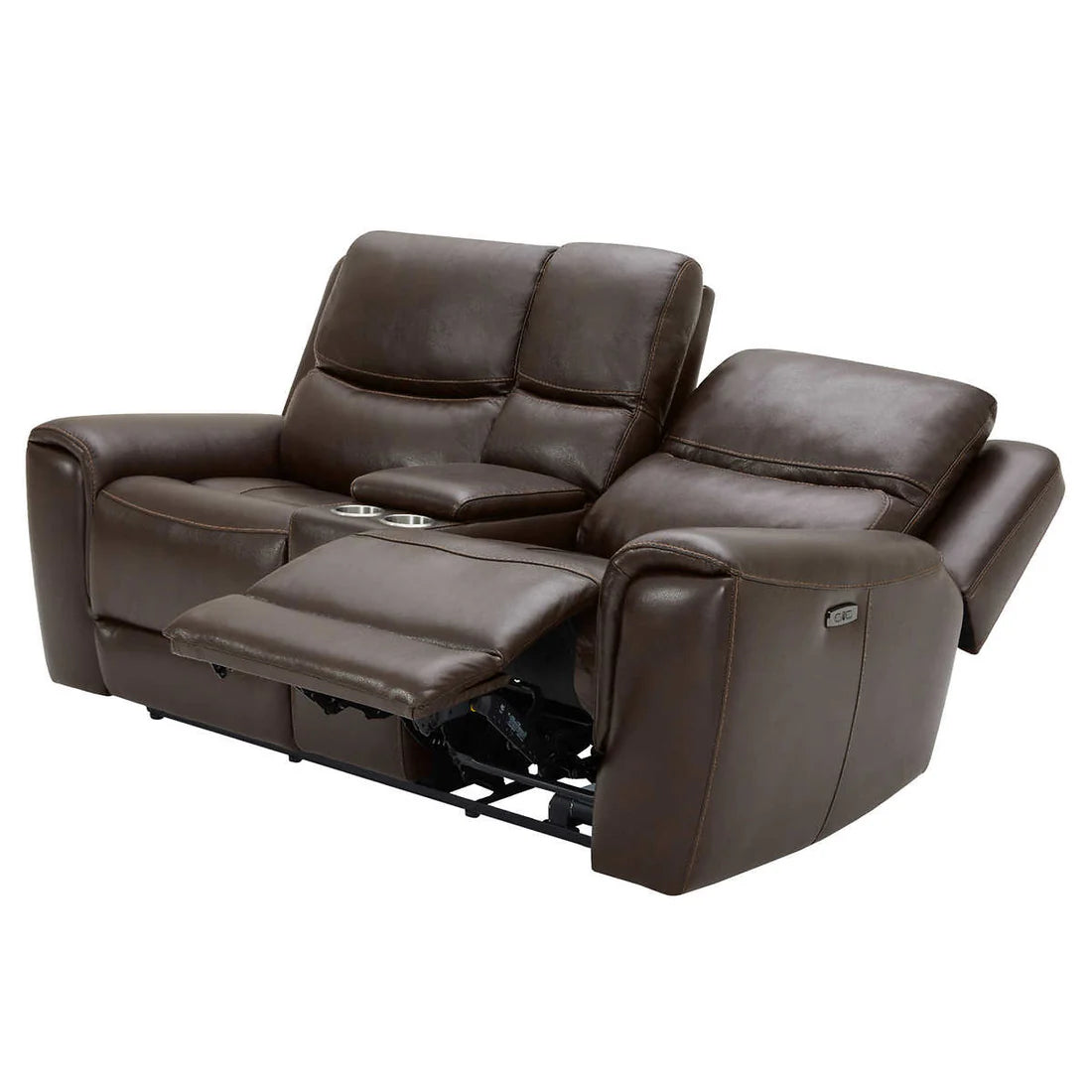 Custumer Return Item - Carey Leather Power Reclining Loveseat with Power Headrests