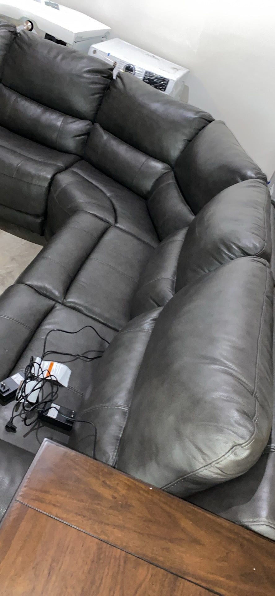 Overstock - Wylder Leather Power Reclining Sectional with Power Headrests