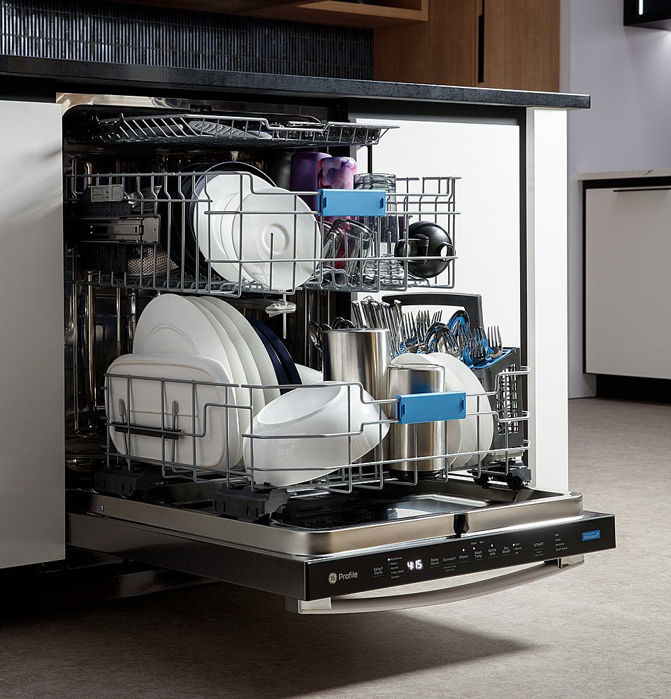 GE Profile 24 in Smart Built-In Top Control Fingerprint Resistant Stainless Dishwasher w/ Microban Technology, 44 dBA