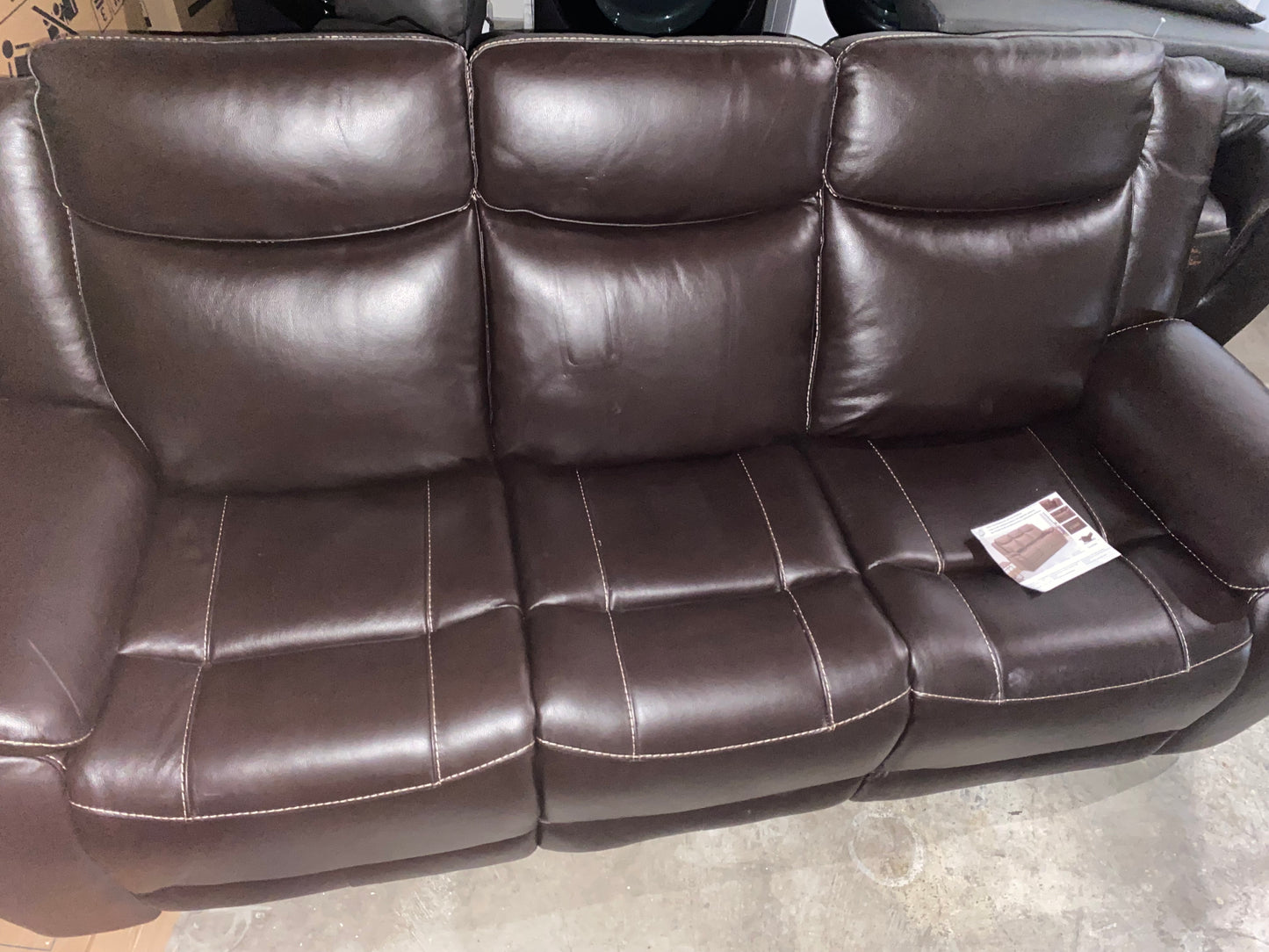 Unused/Overstock Harvey Leather Power Reclining Sofa with Power Headrests