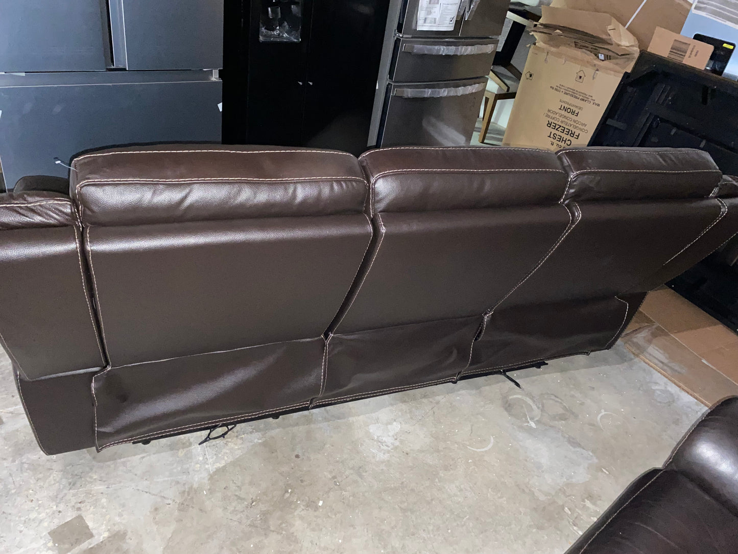 Unused/Overstock Harvey Leather Power Reclining Sofa with Power Headrests