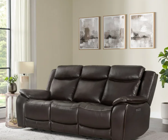 Unused/Overstock Harvey Leather Power Reclining Sofa with Power Headrests